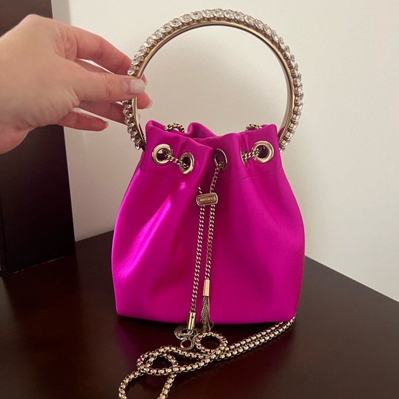 Jimmy Choo pink satin Bon Bon bag - Picture 5 of 5